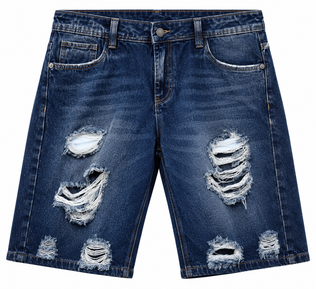 Short Denim Destroyed Azul Oscuro - 30532
