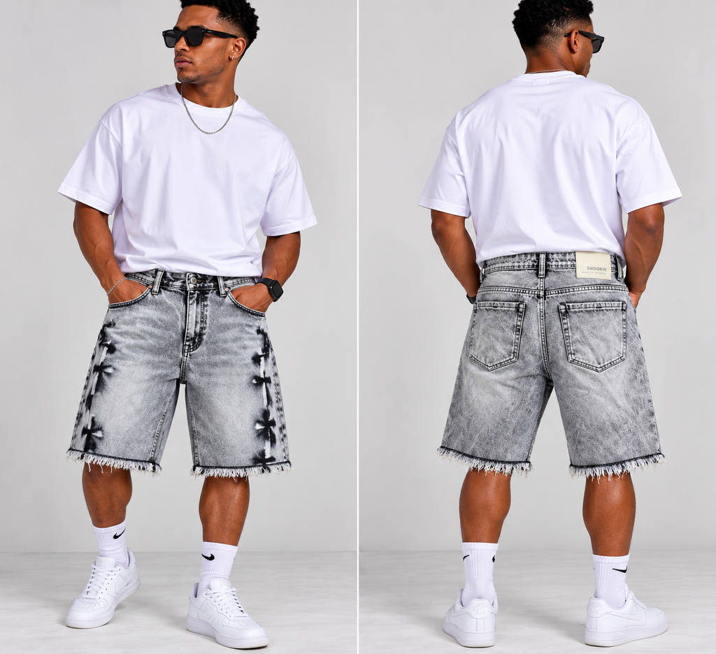 Bermuda Cargo Denim Destroyed 30563
