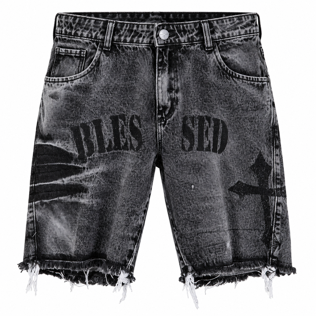 Short de Denim 30676 con Apliques