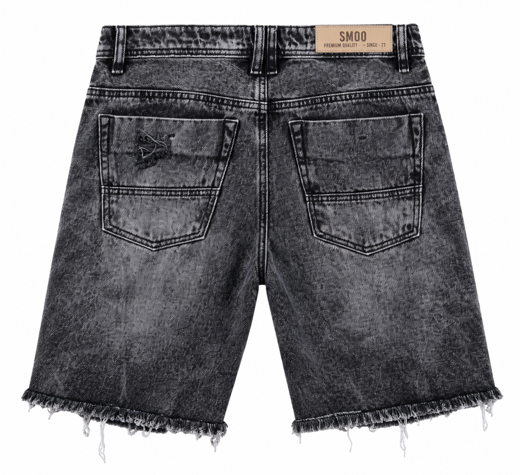Short de Denim Negro Ripped 30497