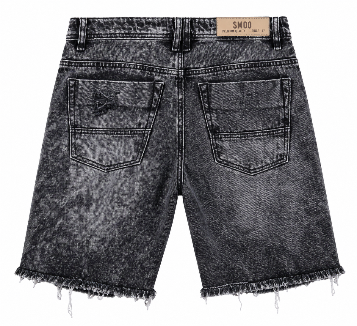 Short de Denim Negro Ripped 30497