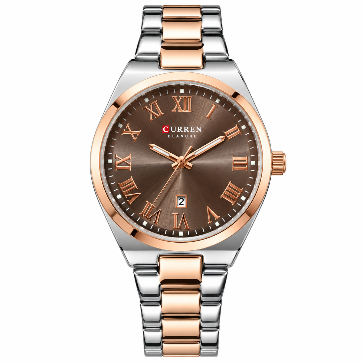 Reloj Curren Clásico Café Bicolor para Mujer - 9095