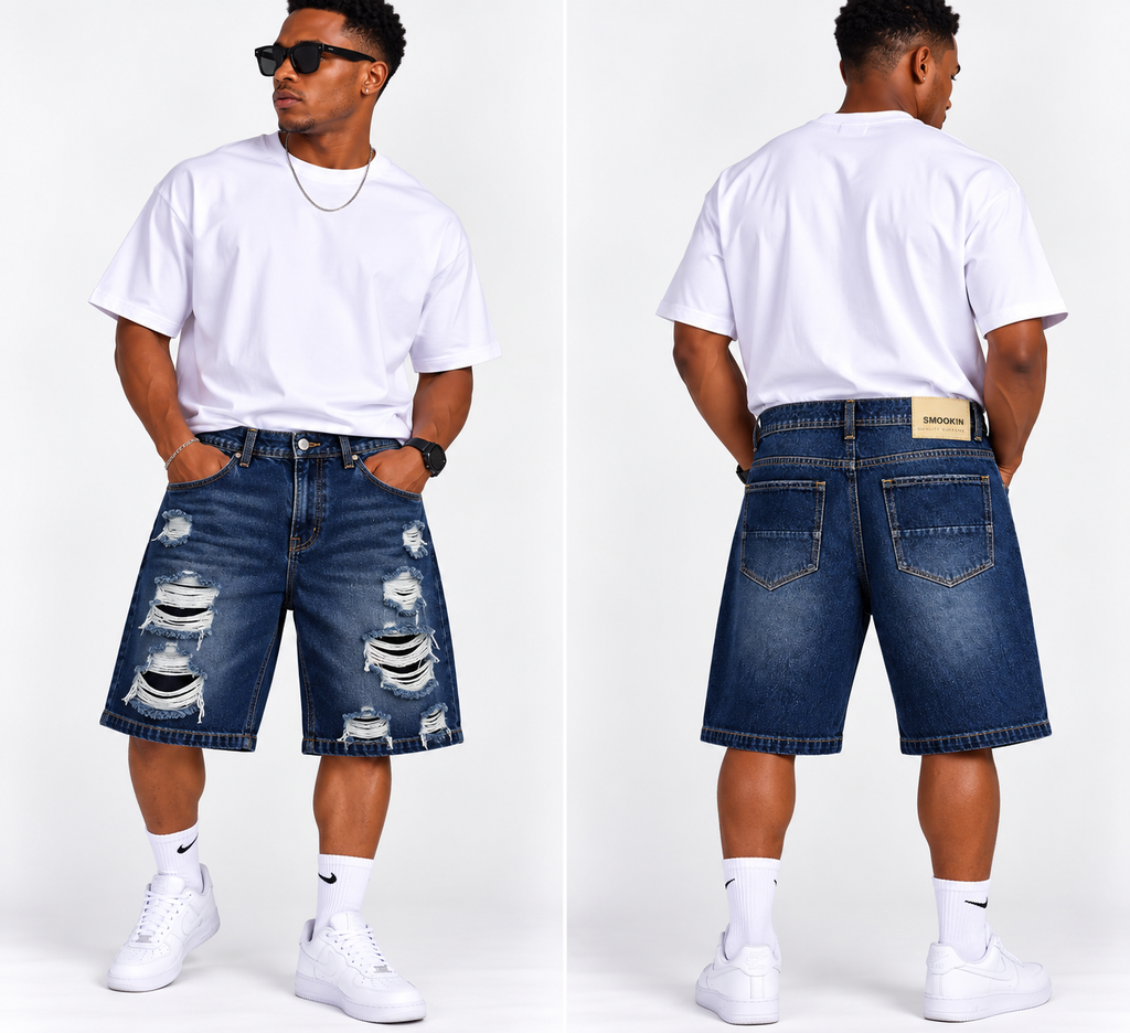 Short Denim Destroyed Azul Oscuro - 30532