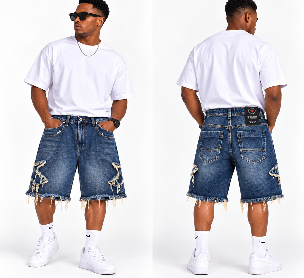 Short de Denim Vintage Ripped — Código 30650