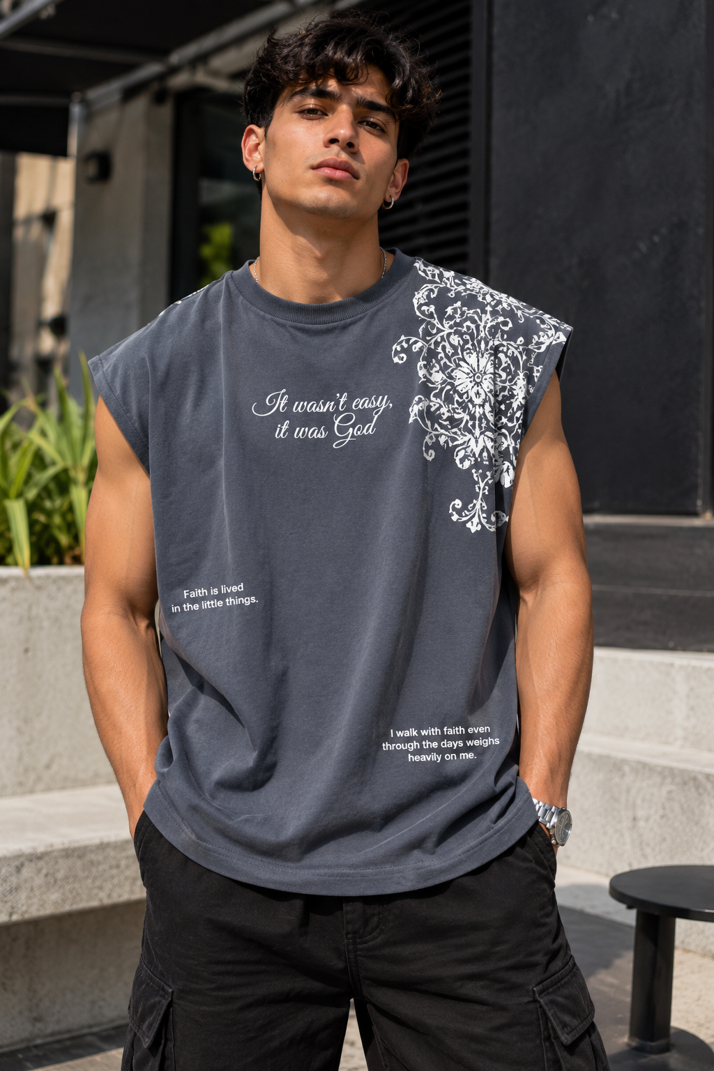 Camisilla Faith Ornamental Gris – 30034